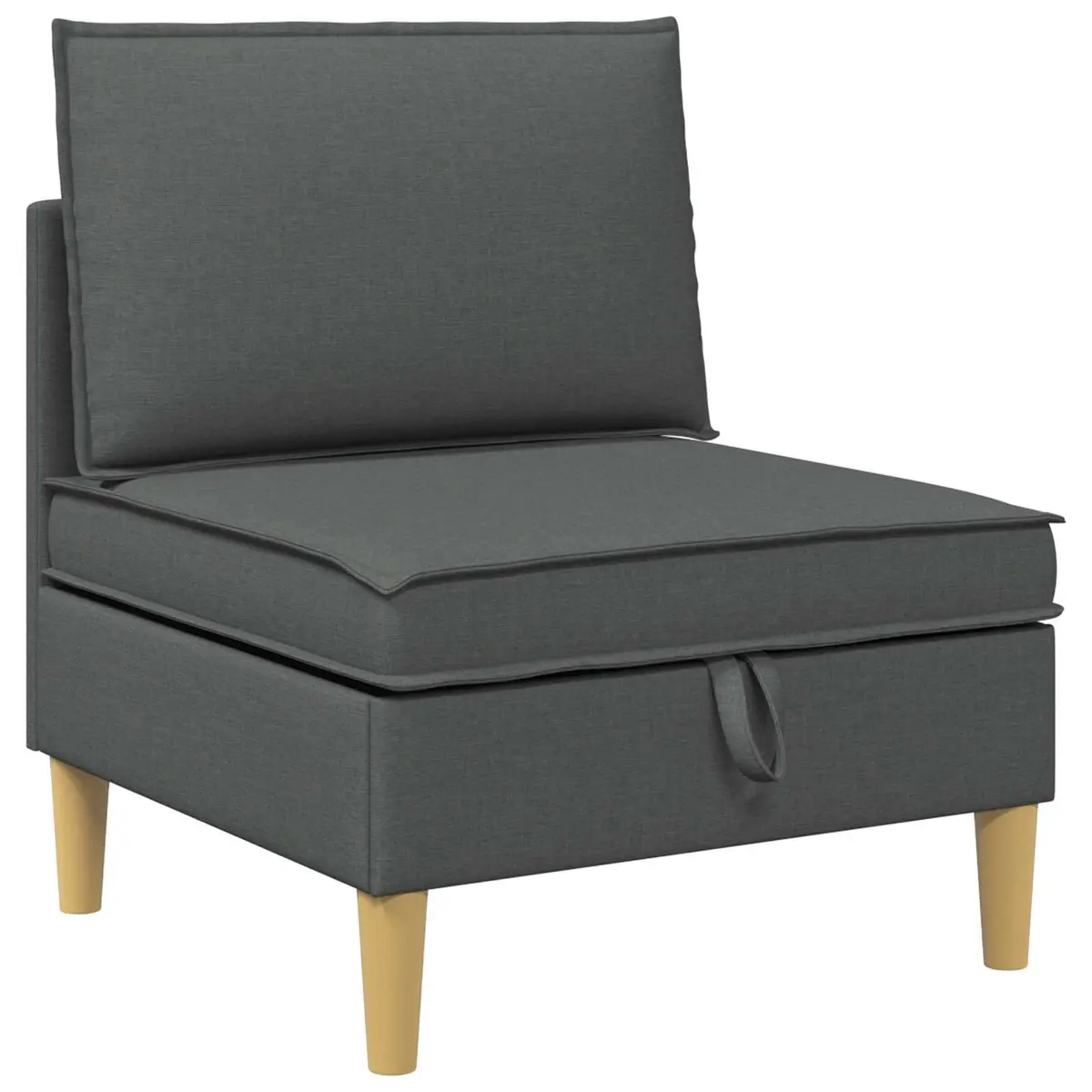 Modular Sofa Set Grey Fabric 5 Pieces with Storage