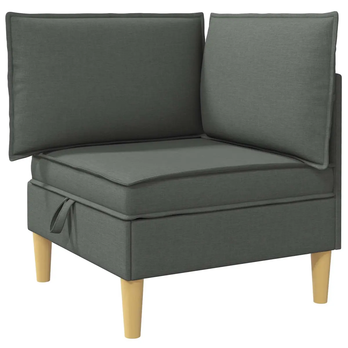 Modular Sofa Set Grey Fabric 6 Pieces Living Room Furniture