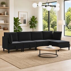 5-Piece Velvet Sofa Set with Storage for Living Room