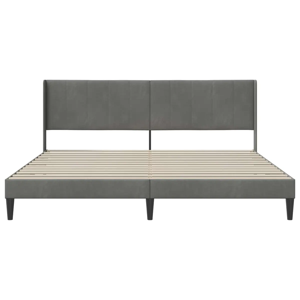 Dark Grey Velvet Headboard Bed Frame 180 x 200 cm