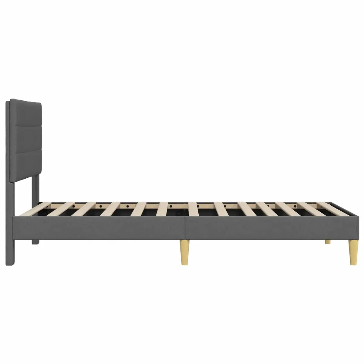 Dark Grey Upholstered Bed Frame 90 x 190 cm