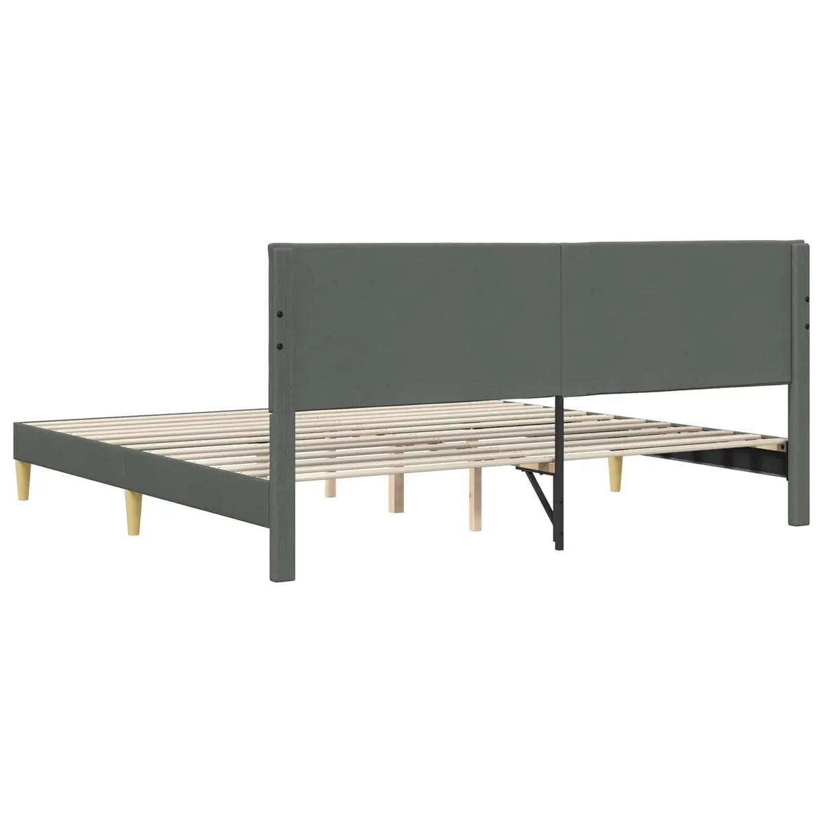 Dark Grey Fabric Headboard Bed Frame 180 x 200 cm
