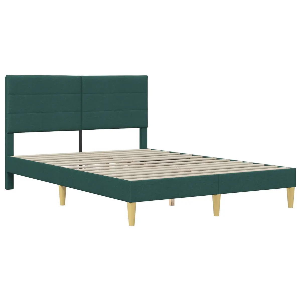 Dark Grey Fabric Upholstered Bed Frame with Headboard