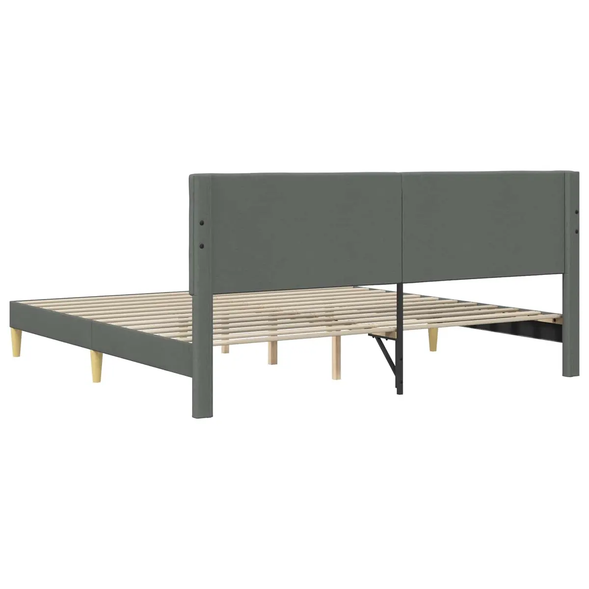 Dark Grey Fabric Headboard Bed Frame 180 x 200 cm