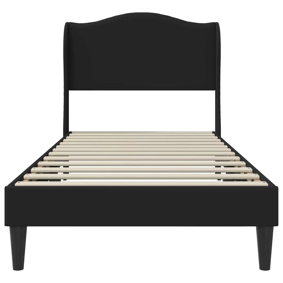 Black Bed Frame with Headboard 90 x 190 cm