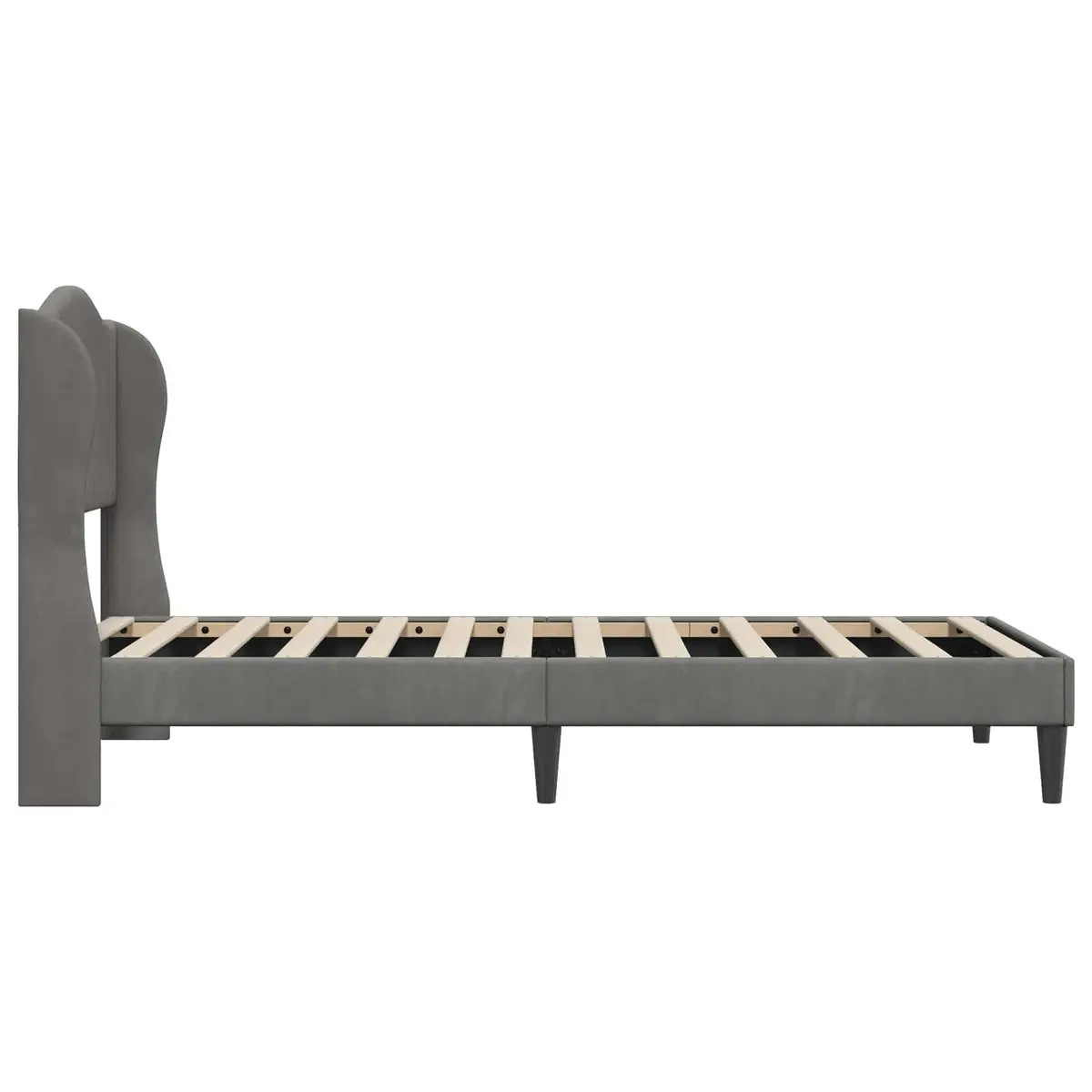 Velvet Upholstered Bed Frame with Headboard 90 x 190 cm