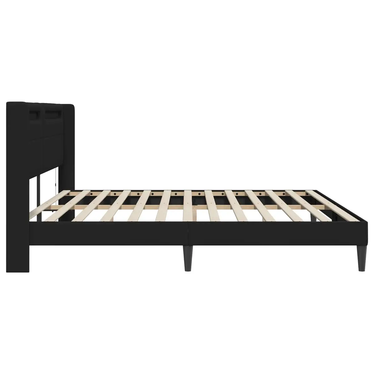 Black Bed Frame with LED Strip Lighting 180x200cm