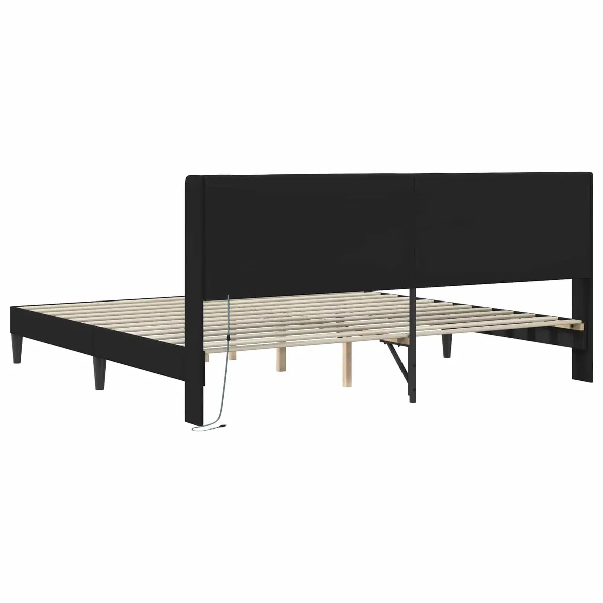 Black Bed Frame with LED Strip Lighting 180x200cm