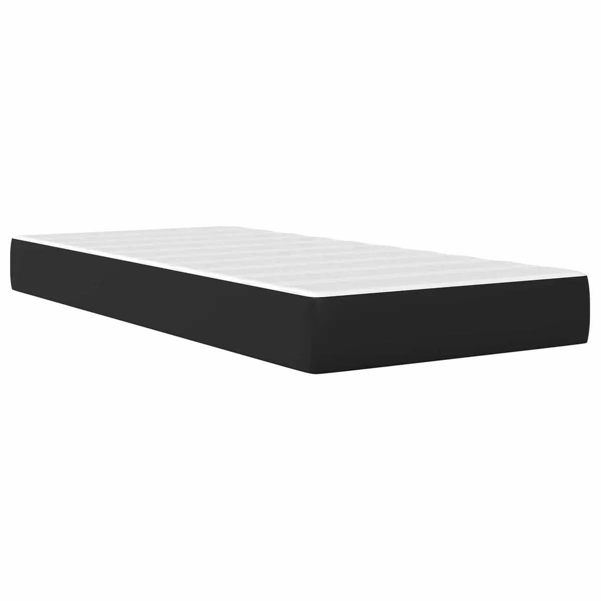 Black Bed Frame with Mattress 90 x 190 cm Faux Leather Pocketed Coil with LED Lighting and USB Ports