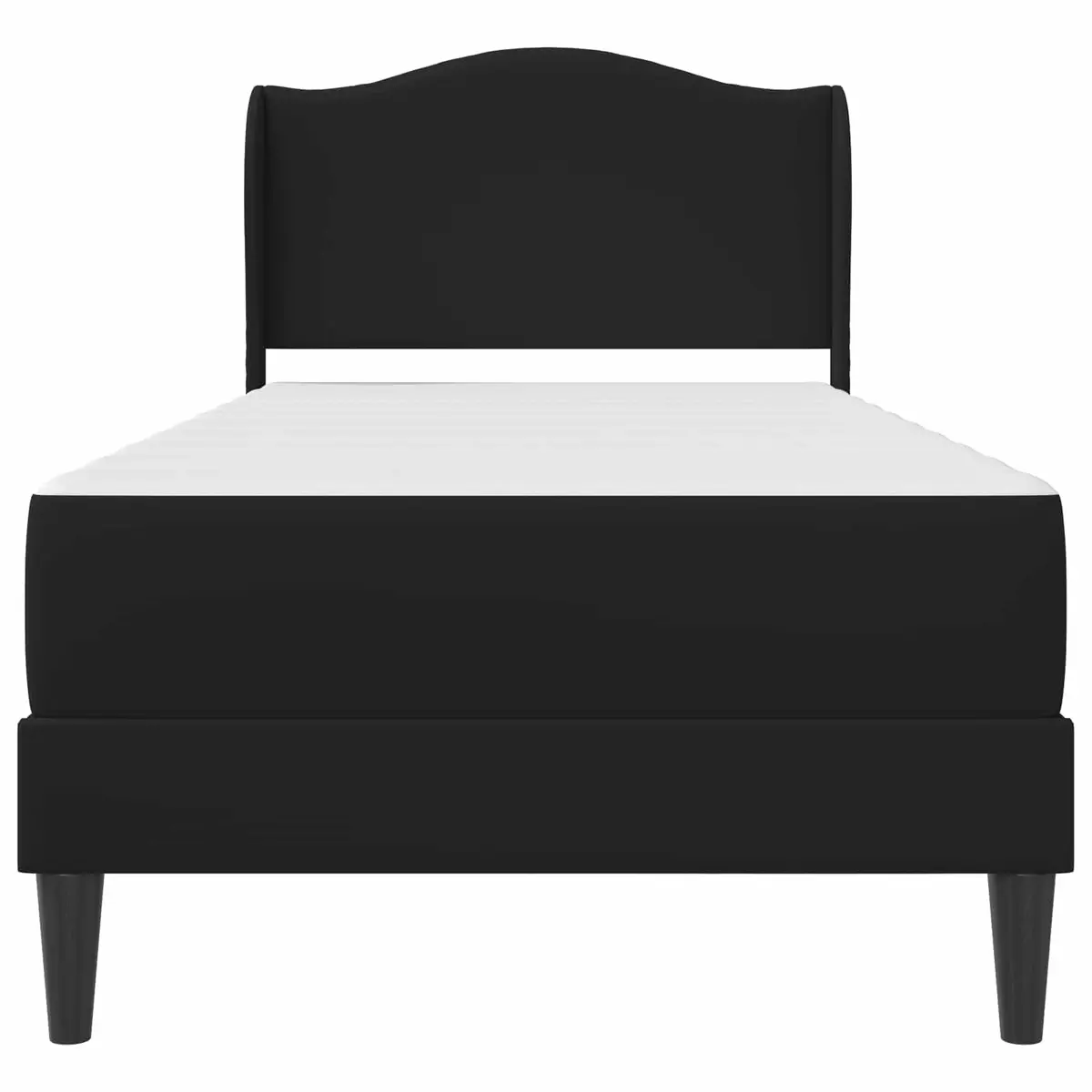 Bed Frame Modern Padded Headboard 90x190cm Black Faux Leather Storage