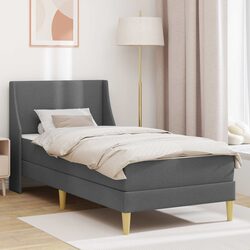 Bed Frame with Mattress Dark Grey 107 x 203 cm Modern Bedroom Furniture