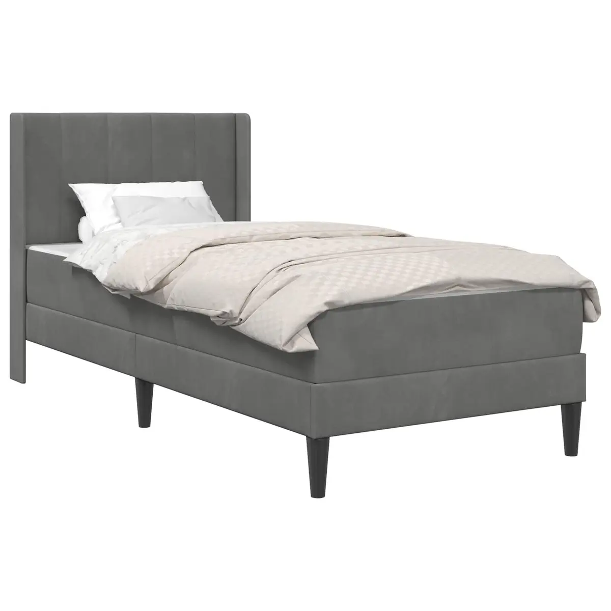 Bed Frame with Mattress Grey 107 x 203 cm Modern Plywood