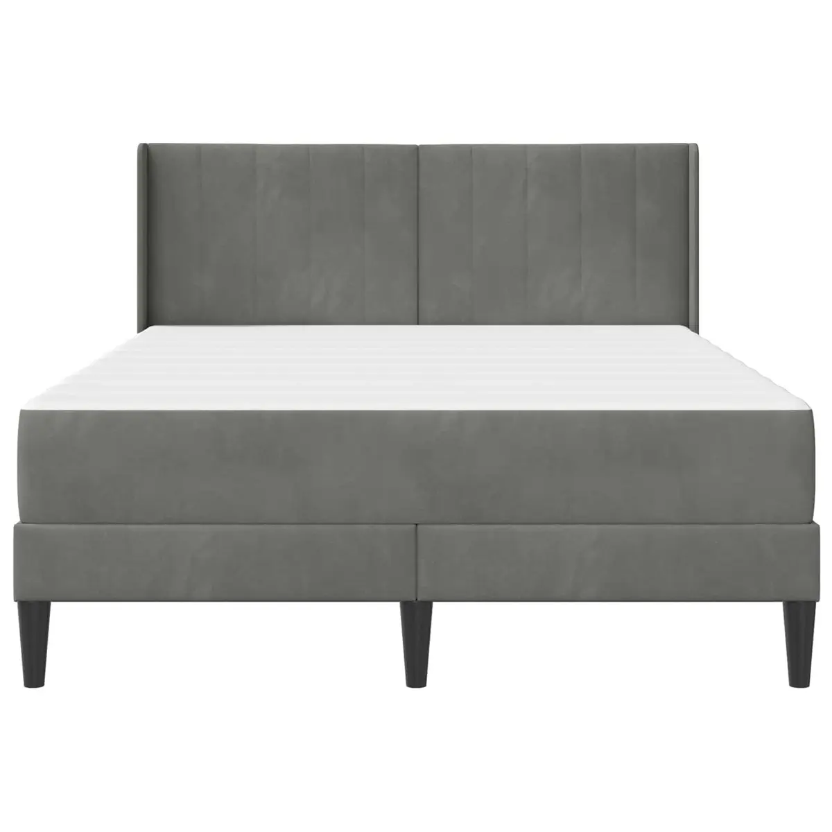 Bed Frame with Mattress Grey 137 x 190 cm Velvet Modern