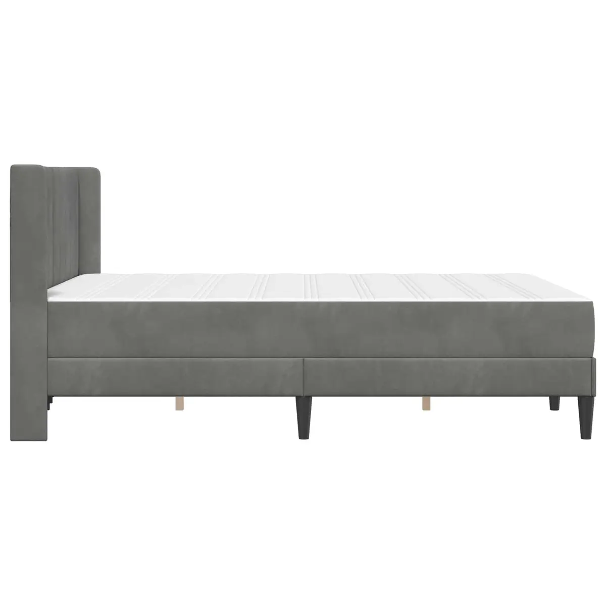 Bed Frame with Mattress Grey 137 x 190 cm Velvet Modern