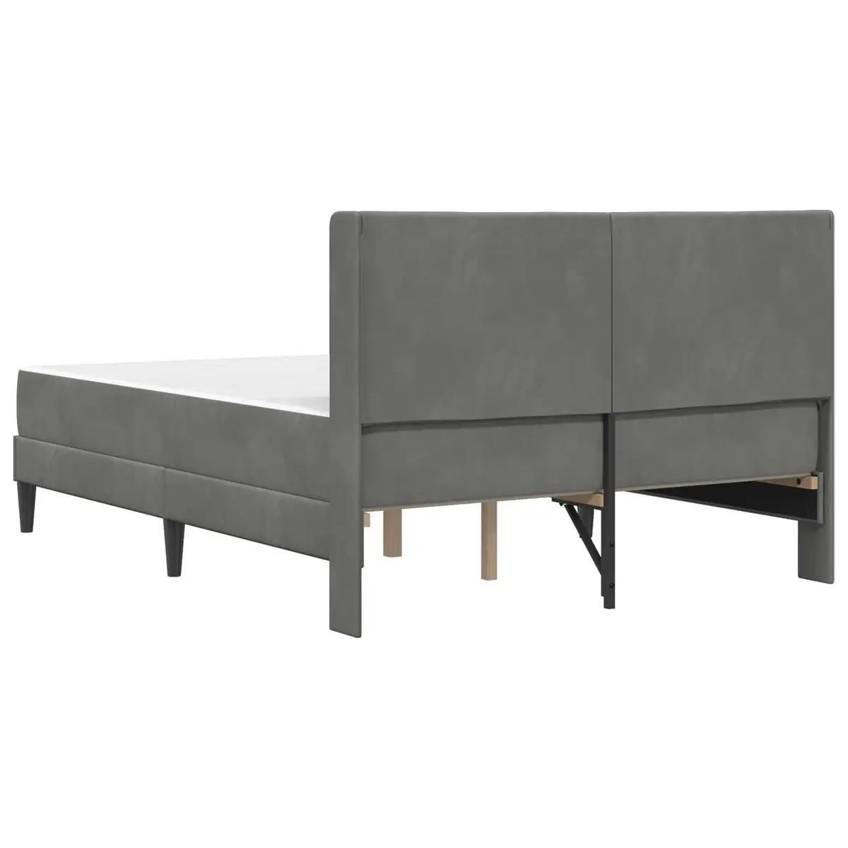 Bed Frame with Mattress Grey 137 x 190 cm Velvet Modern
