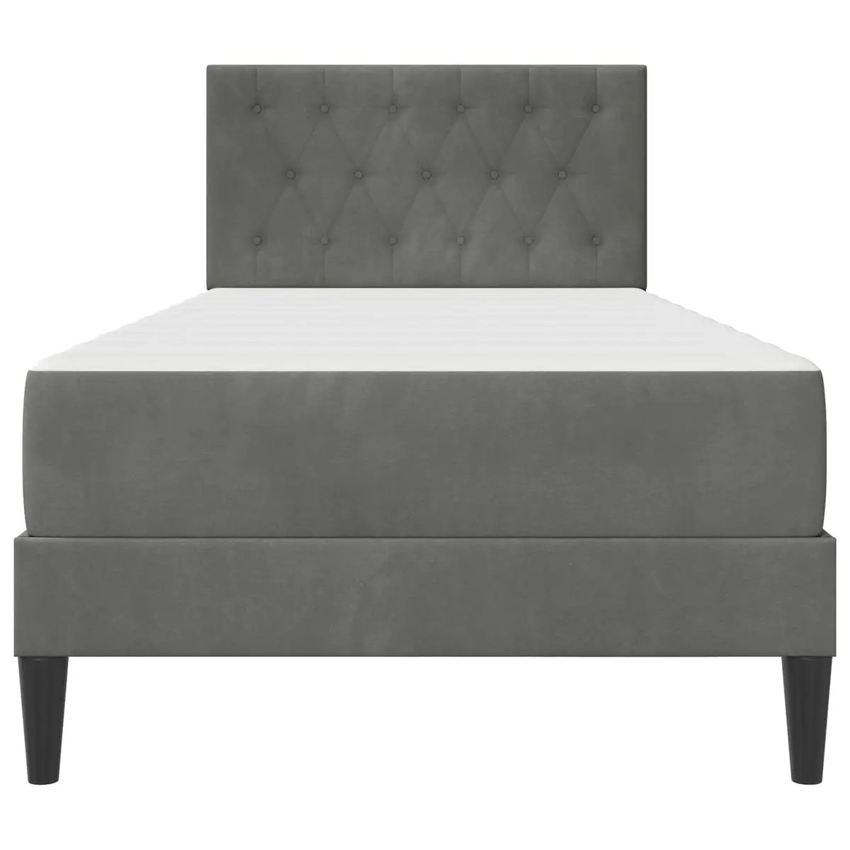 Bed Frame with Mattress Grey 107 x 203 cm Velvet Modern Bedroom