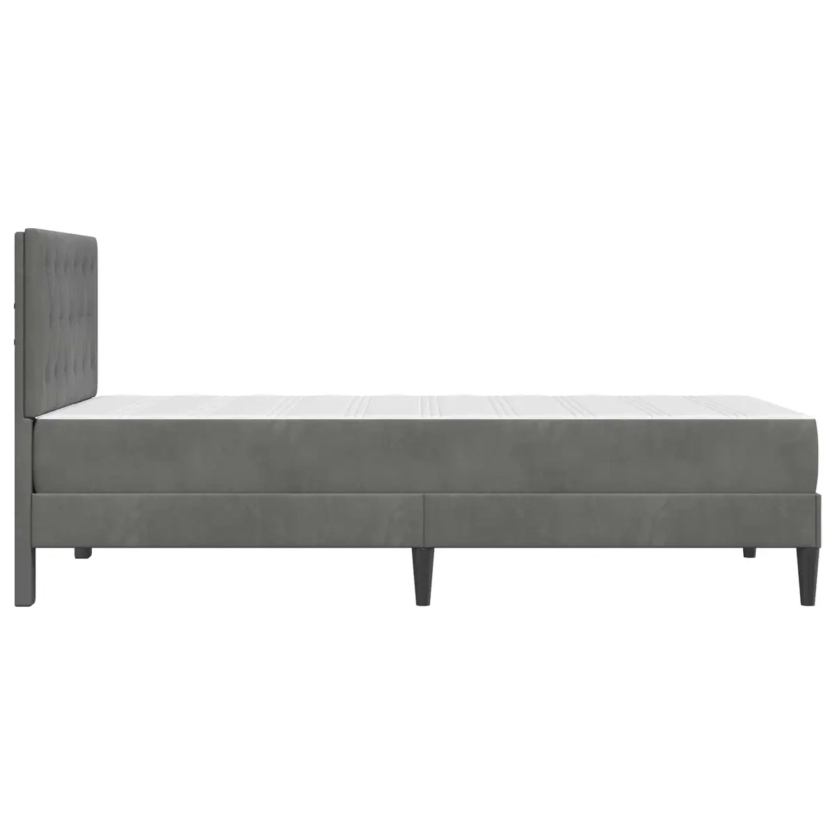 Bed Frame with Mattress Grey 107 x 203 cm Velvet Modern Bedroom