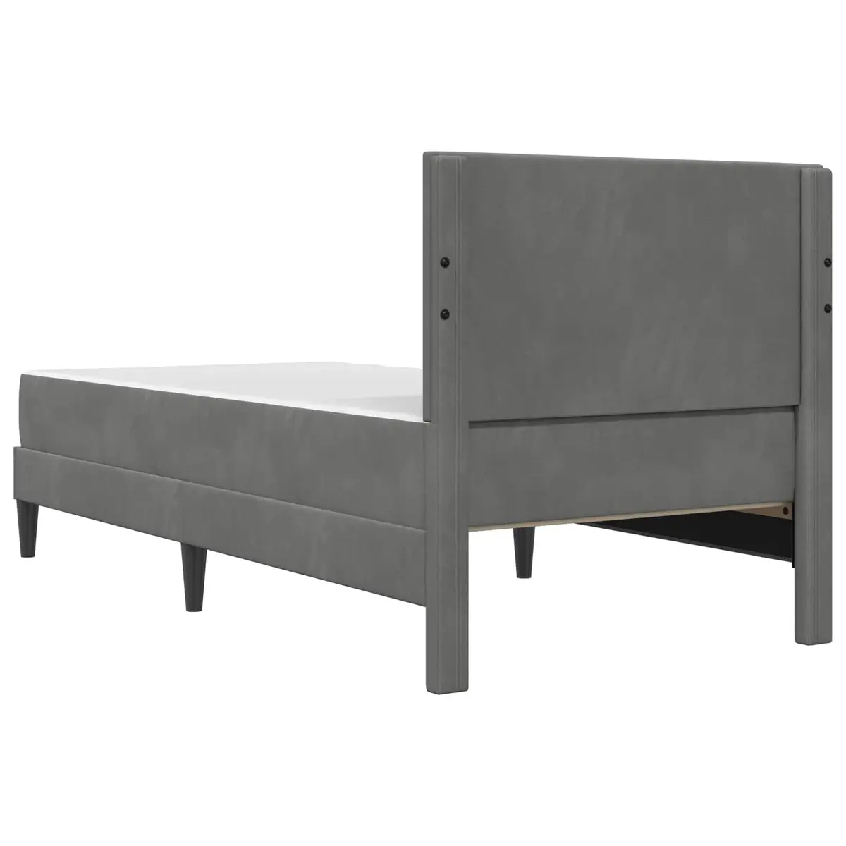 Bed Frame with Mattress Grey 107 x 203 cm Velvet Modern Bedroom