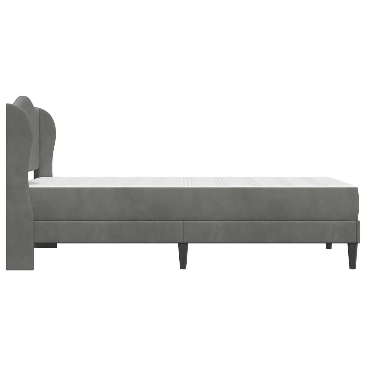 Bed Frame with Headboard Dark Grey 107 x 203 cm Velvet Upholstery