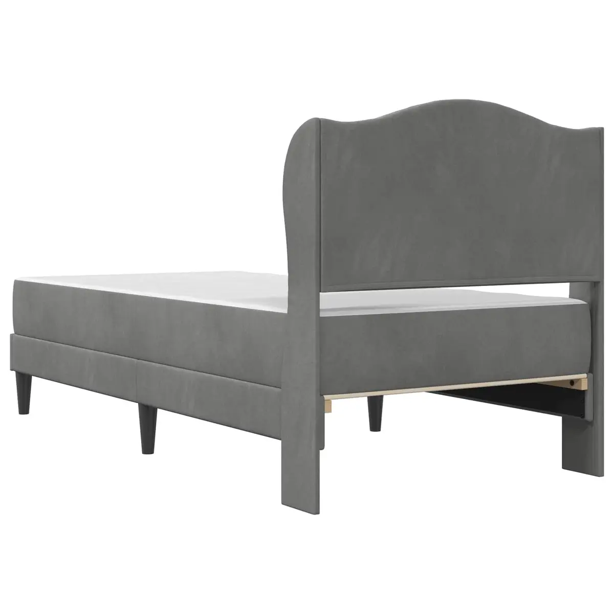 Bed Frame with Headboard Dark Grey 107 x 203 cm Velvet Upholstery