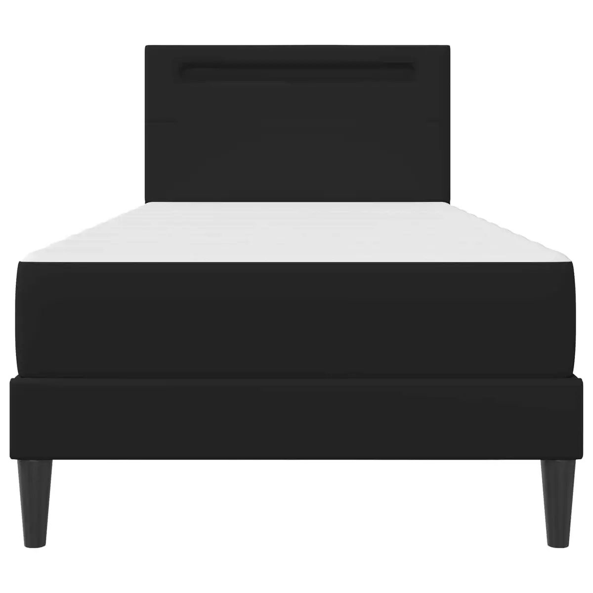 Bed Frame with LED Strip Lights Black 90 x 190 cm Faux Leather Modern Design