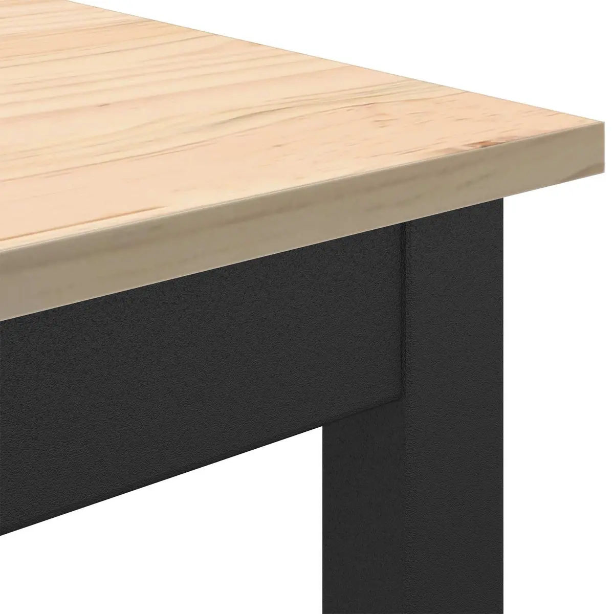 Solid Pine Wood Bar Table with Metal Legs