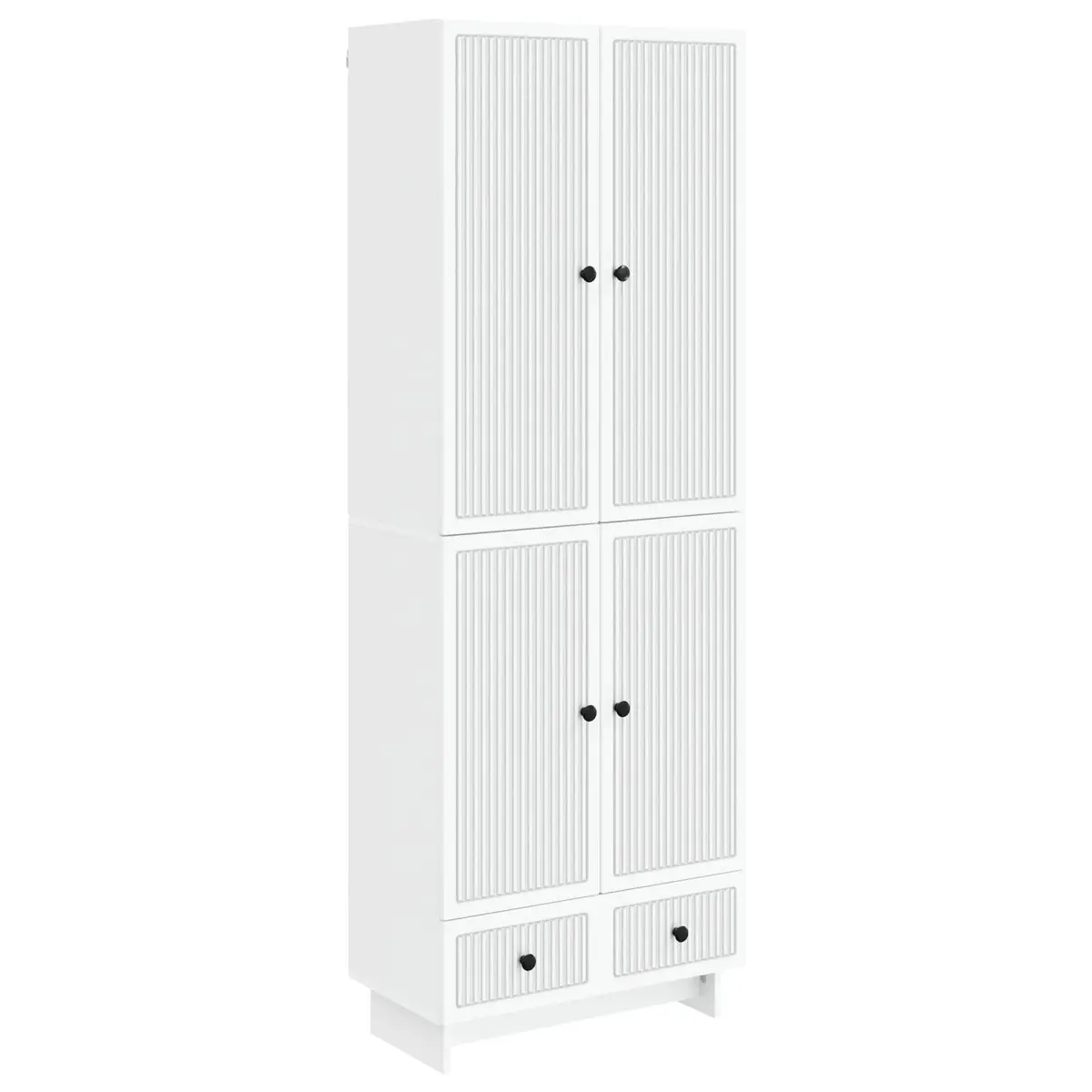 Cabinet Set 2 pcs White 66 x 34.5 x 95 cm Engineered Wood Storage Furniture
