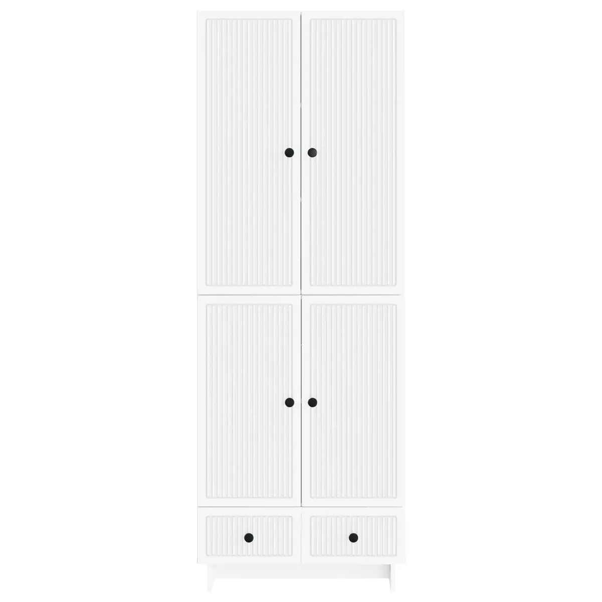 Cabinet Set 2 pcs White 66 x 34.5 x 95 cm Engineered Wood Storage Furniture