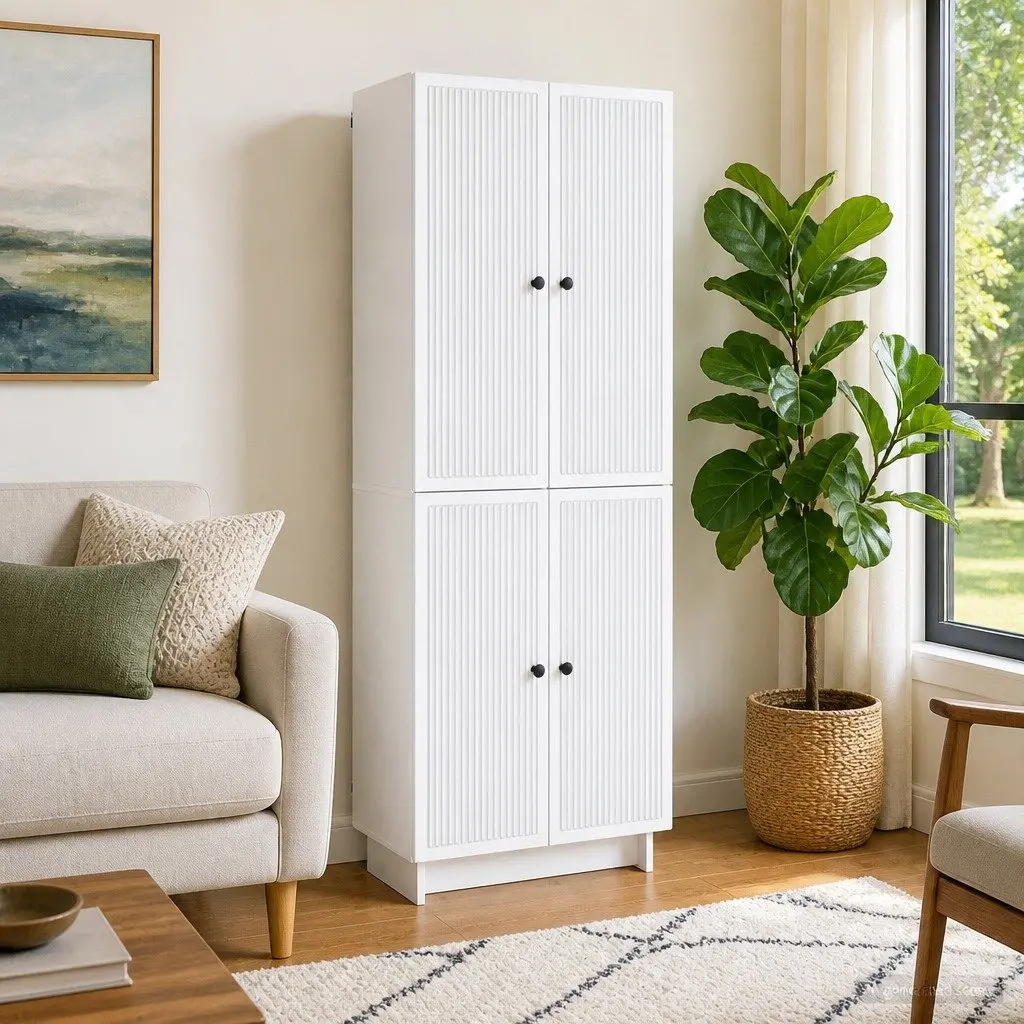 Cabinet Set 2 pcs White 66 x 34.5 x 90 cm Storage Furniture Shelves Drawers