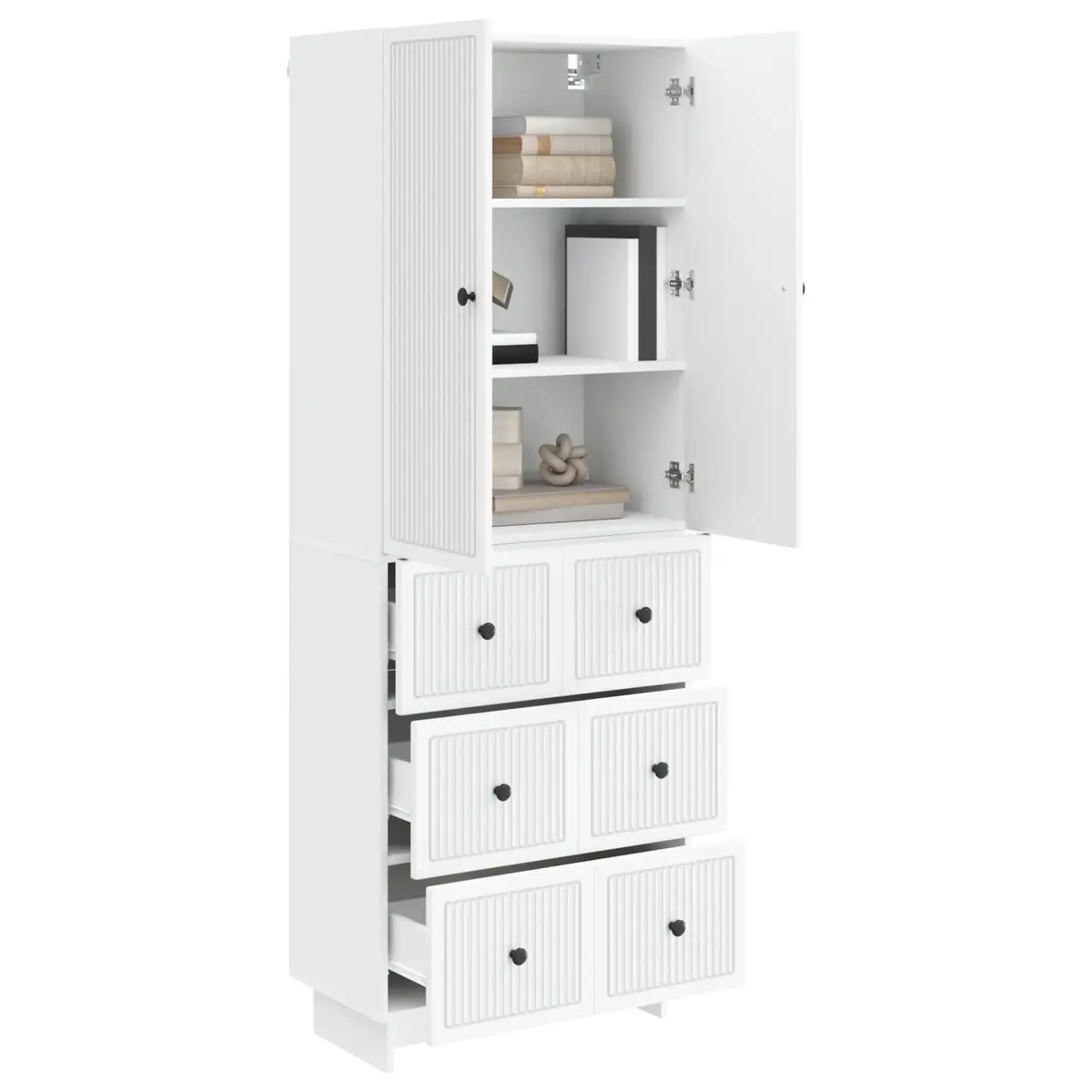 Engineered Wood Cabinet Set 2 Piece Storage Furniture Indoor Outdoor Home Garden