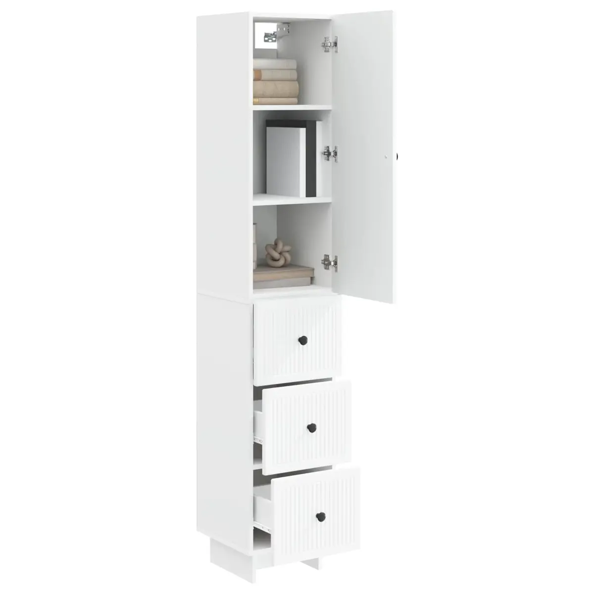 2-Piece White Engineered Wood Cabinet Set