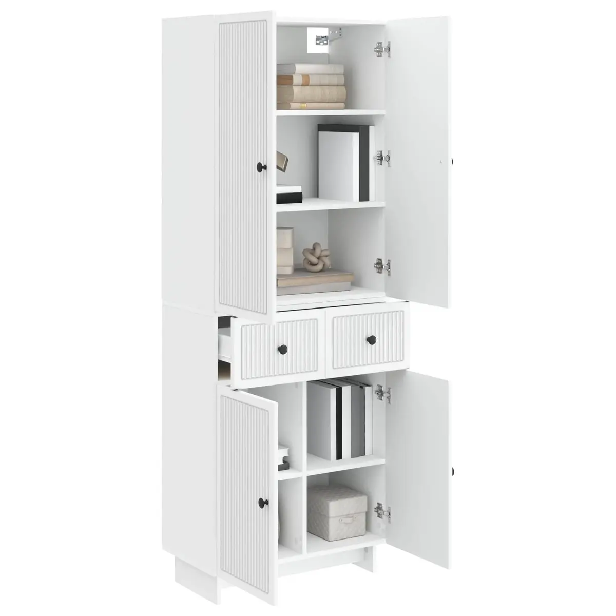 Cabinet Set White 66 x 34.5 x 90 cm Engineered Wood Furniture Storage