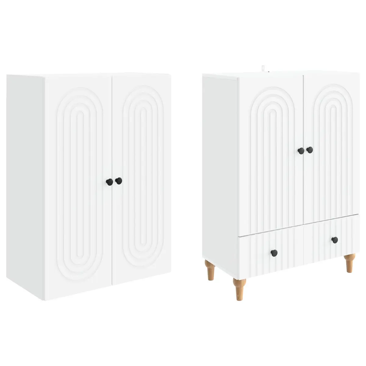Cabinet Set Engineered Wood 66 x 34.5 x 95 cm Storage Furniture 2 pcs