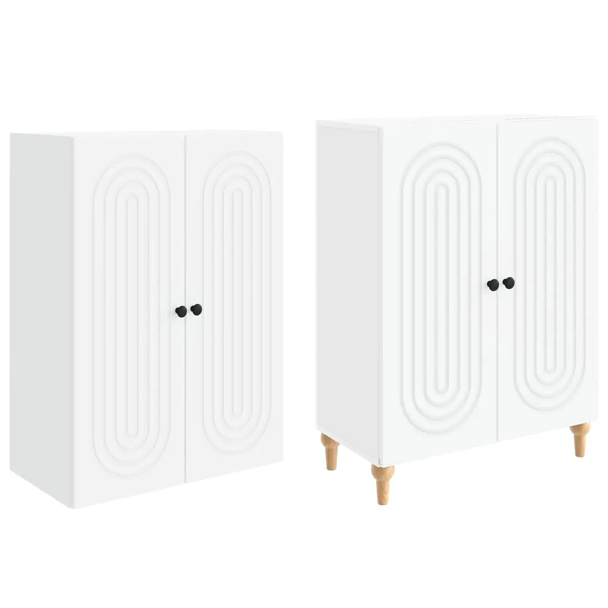 Cabinet Set Modern Minimalist 66x34.5x90cm Engineered Wood Storage Furniture