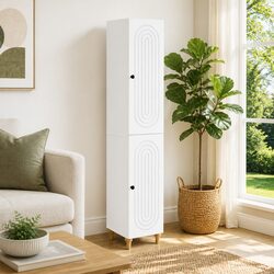 Charming White Cabinet Set - 2 Piece Storage Solution