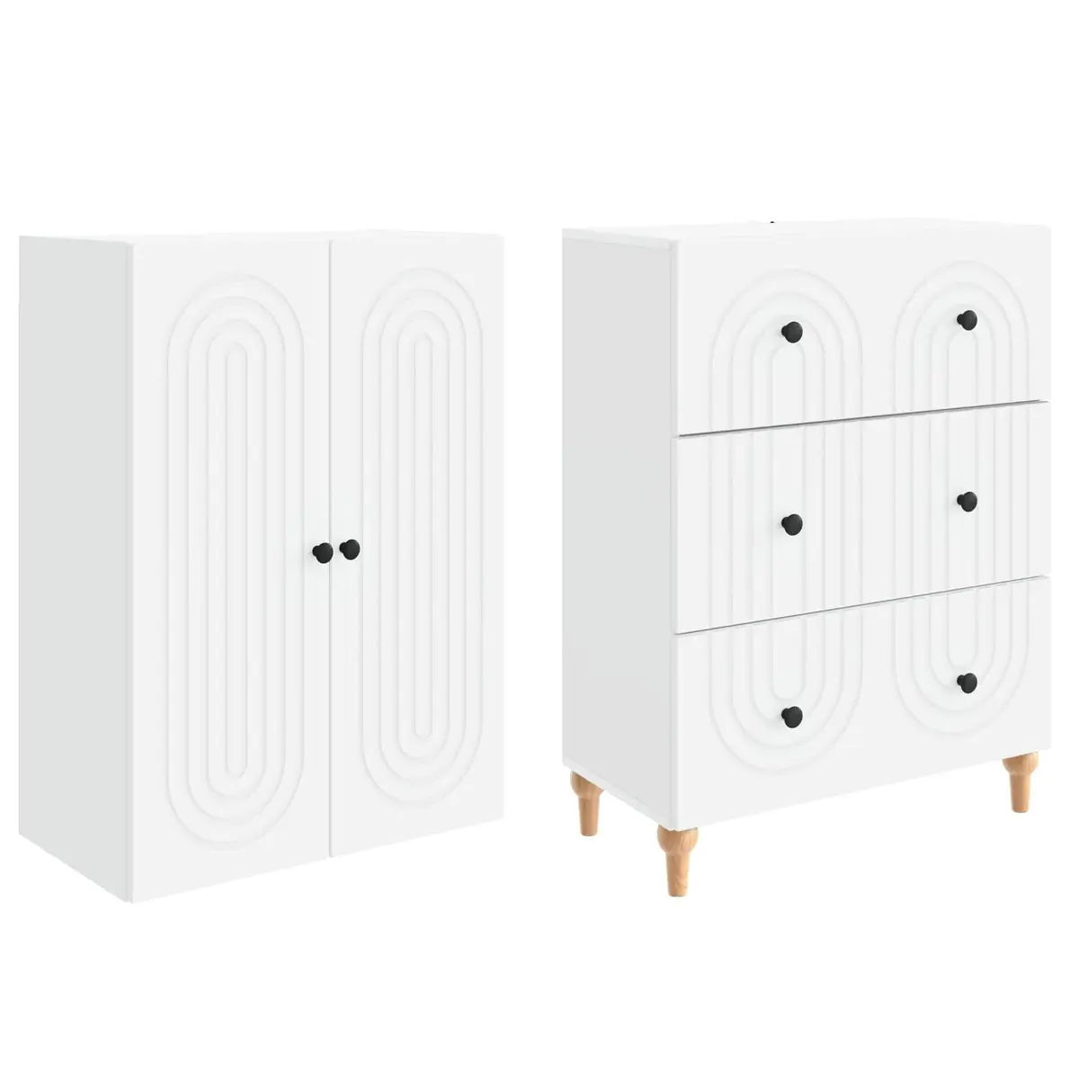 Cabinet Set Engineered Wood Storage Organiser 2 pcs