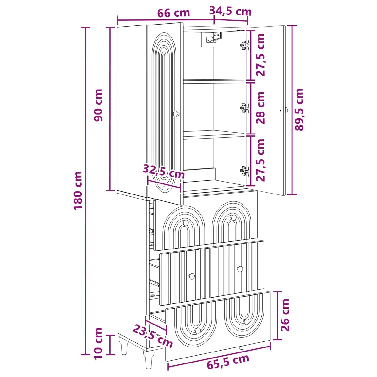 Cabinet Set Engineered Wood Storage Organiser 2 pcs