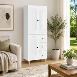 White Cabinet Set: 2-Piece Storage Solution