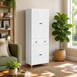 2-Piece Engineered Wood Cabinet Set for Stylish Storage