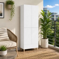 2-Piece Engineered Wood Cabinet Set for Storage