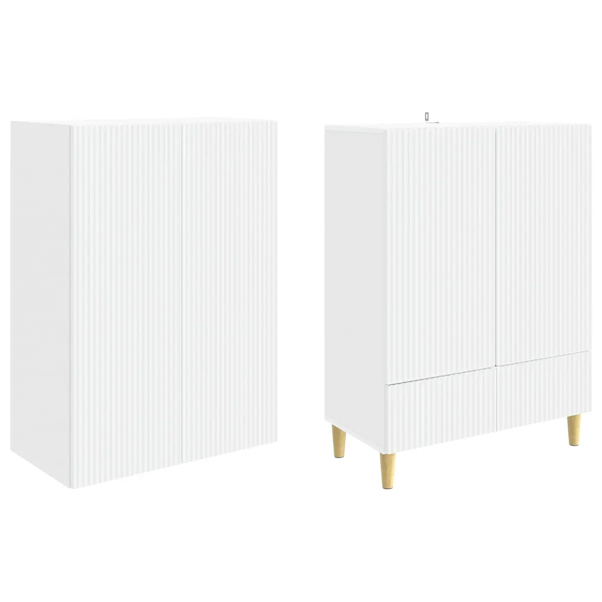 2-Piece Engineered Wood Cabinet Set for Storage