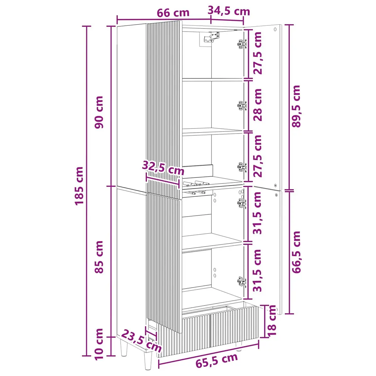 2-Piece Engineered Wood Cabinet Set for Storage