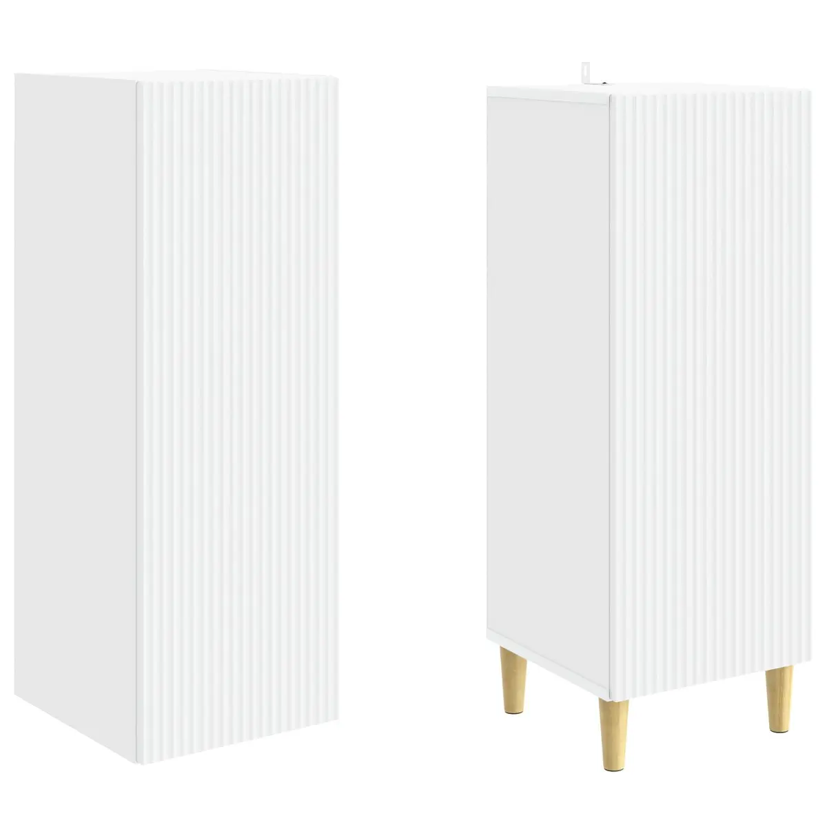 Engineered Wood Cabinet Set White 2 Piece Modular Storage Furniture