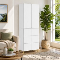 Charming 2-Piece Engineered Wood Cabinet Set