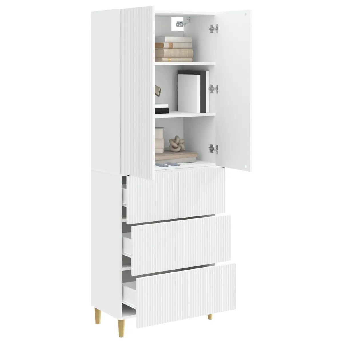 Cabinet Set Modern 66 x 34.5 x 90 cm Engineered Wood Storage Furniture