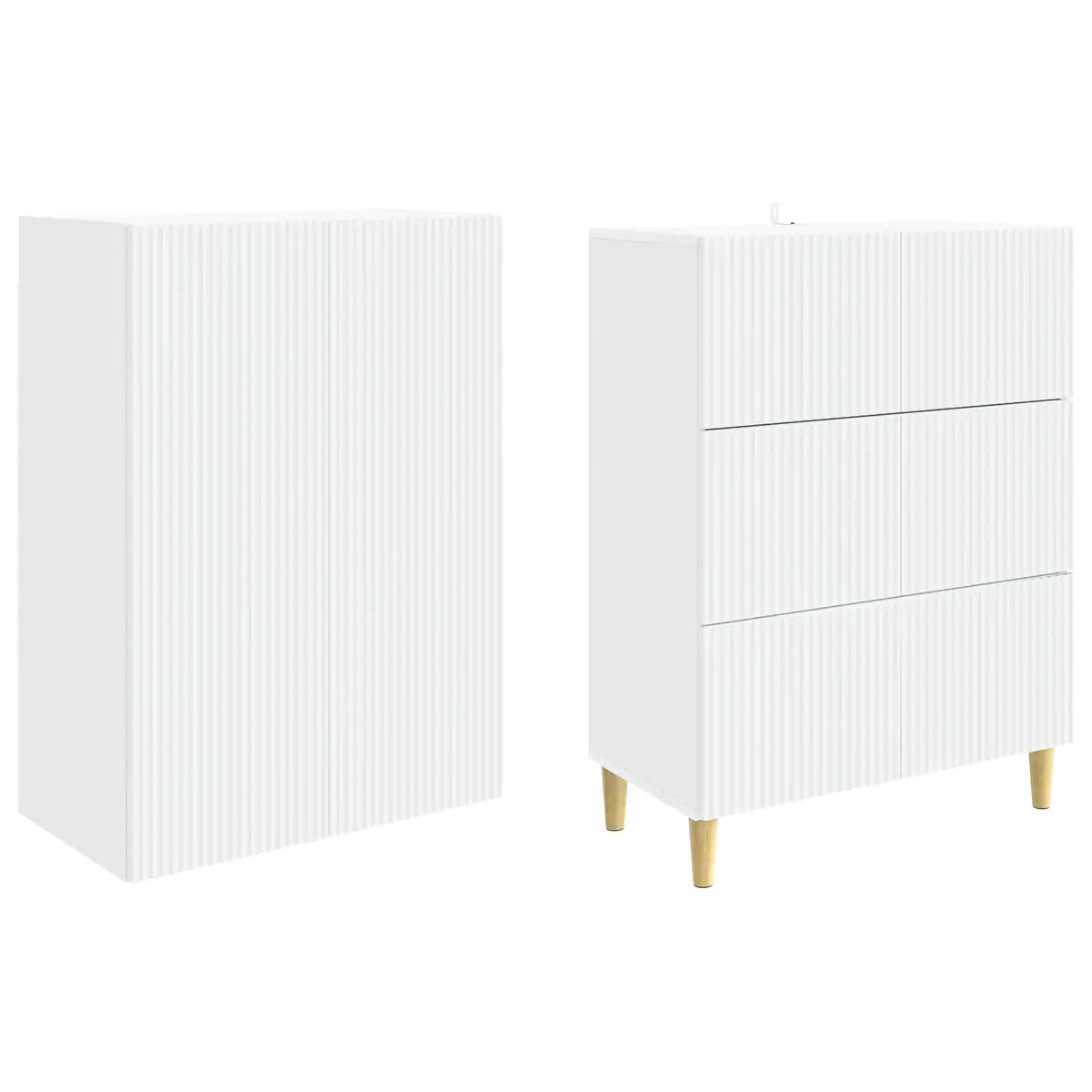 Cabinet Set Modern 66 x 34.5 x 90 cm Engineered Wood Storage Furniture