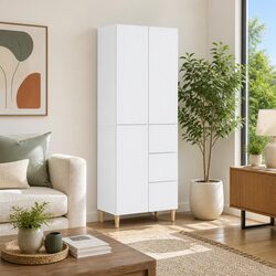 2-Piece White Cabinet Set for Stylish Storage