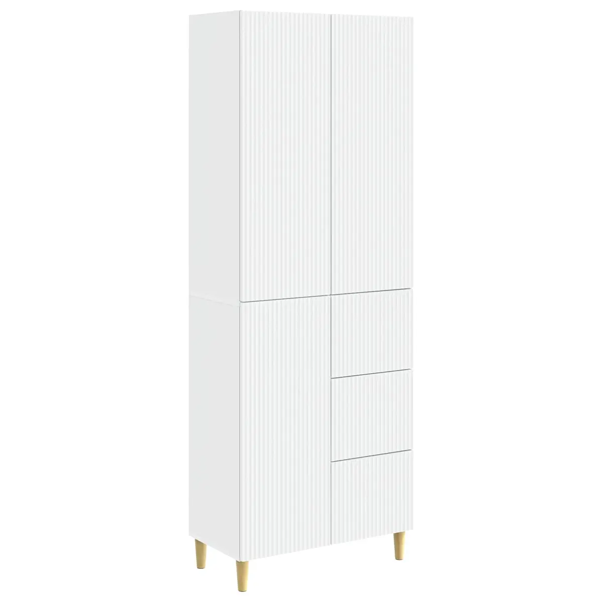 Cabinet Set White 66 x 34.5 x 90 cm Engineered Wood Storage Furniture Shelves Drawers
