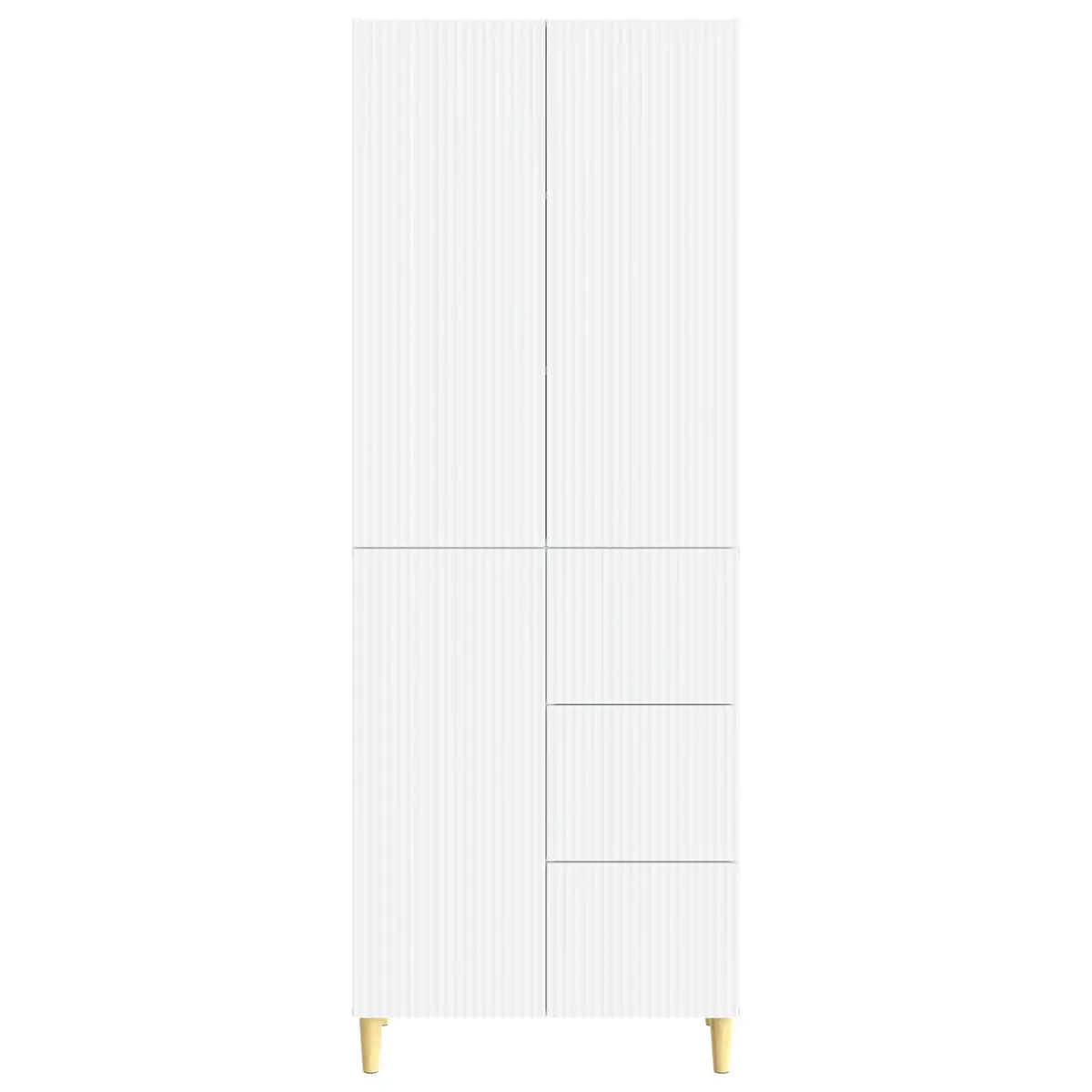 Cabinet Set White 66 x 34.5 x 90 cm Engineered Wood Storage Furniture Shelves Drawers