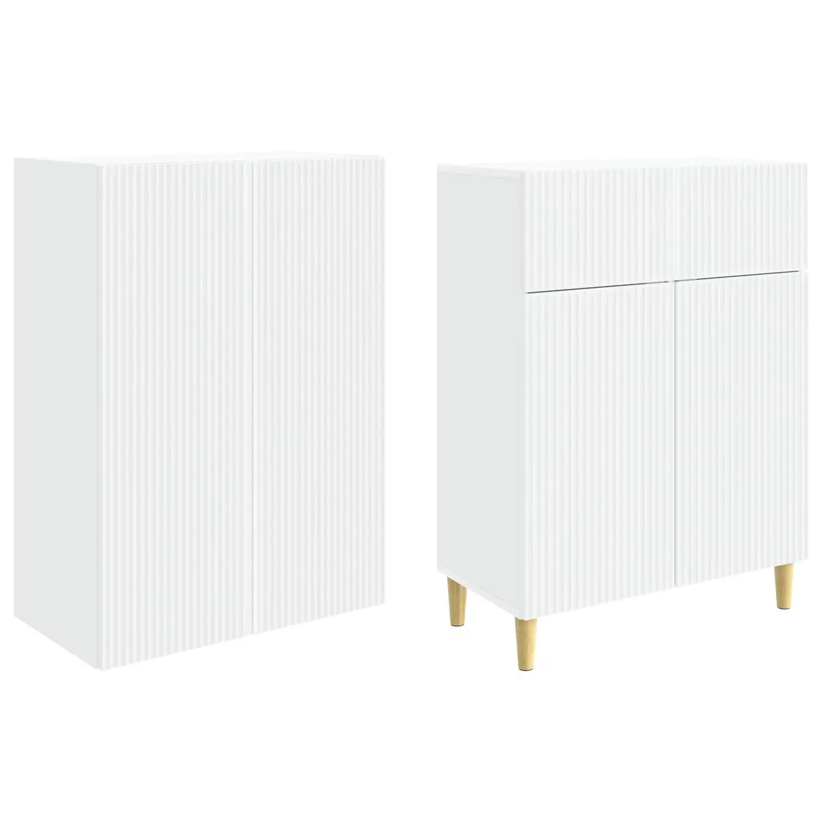 2-Piece Cabinet Set 66x34.5x90cm Living Room Storage Furniture Modular Design